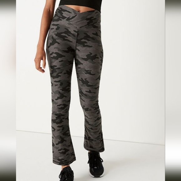 PINK Victoria's Secret Pants - Pink High Waist Ankle Crossover Flare in Black Camo